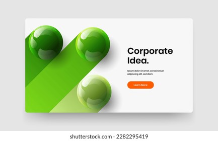 Unique company brochure vector design layout. Simple 3D spheres book cover concept.
