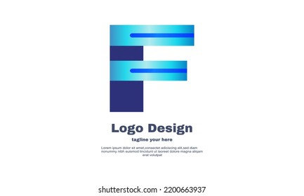 unique company business initial logo F symbol design isolated on background.for personal company or business etc.