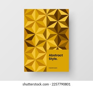 Concepto vectorial de diseño exclusivo de portada de la empresa. Ilustración del folleto de hexagones geométricos modernos.