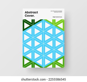 Unique company cover vector design illustration. Multicolored geometric shapes corporate brochure concept.