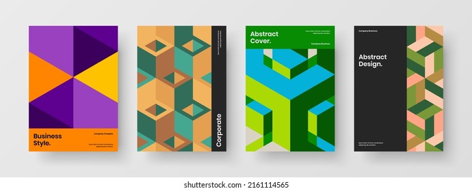 Identidad exclusiva de la empresa Diseño de vector A4. Composición de la ilustración del folleto de hexágonos geométricos modernos.
