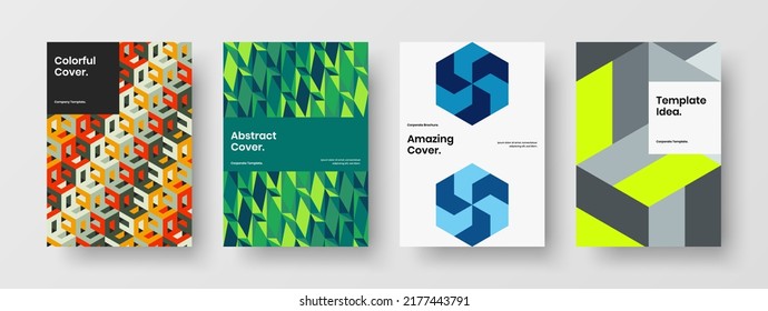 Composición única de la plantilla de diseño de vectores de identidad de la empresa. Colección de diseño de portada de revistas de mosaicos de moda.