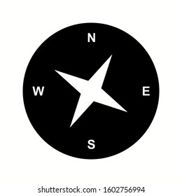 Unique Compass Vector Glyph Icon