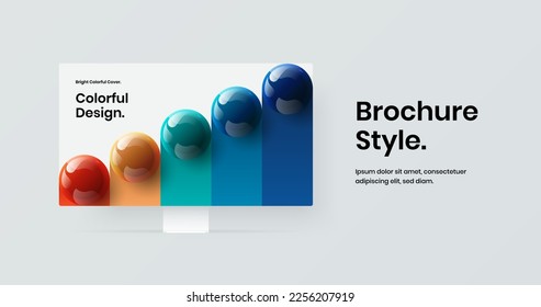 Unique computer display mockup landing page illustration. Minimalistic website screen vector design template.