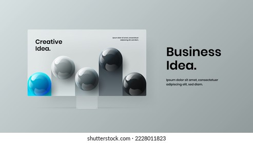 Unique computer display mockup website screen layout. Minimalistic presentation design vector template.