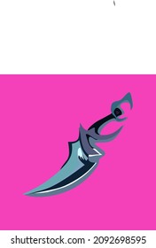 Unique concept daggers design. 
This illustration vector art simple style.
With pink background. 