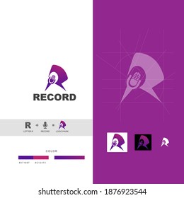 Unique Concept letter R logo design template, Record logo Colorful creative design. Universal vector icon, template design.
