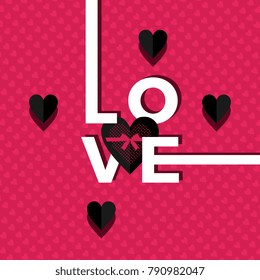 unique concept of love. Valentine card or poster.