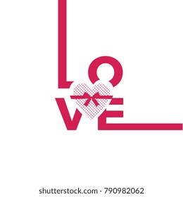 unique concept of love. Valentine card or poster.