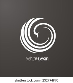 Unique concept. Swan bird abstract vector logo design template. Creative symbol for SPA,  Cosmetics, Beauty and Health. Minimalistic icon idea.