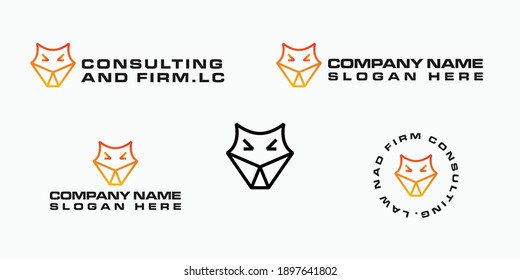 diseño vectorial de logotipo exclusivo de la firma de consultoría con icono de zorro. consultando el vector de logotipo con conjuntos de estilos modernos, sencillos y elegantes. 
