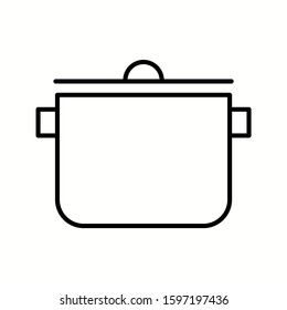 Unique Cooking Pot Vector Line Icon