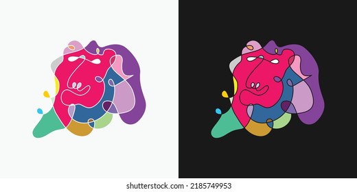 Unique and cool lion abstract illustration design 02