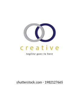 Unique and cool logo. It is in the form of two circles opposite. Abstract logo