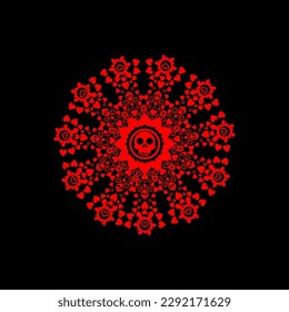 ilustraciones de mandala únicas y geniales, ornamentos, fondos de cráneo.