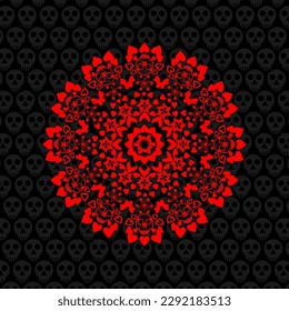 unique and cool mandala illustrations, ornaments, skull backgrounds.