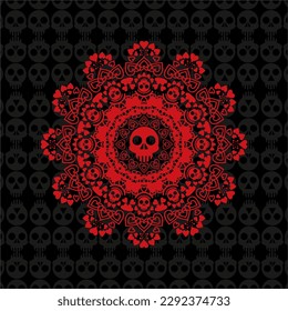 unique and cool mandala illustrations, ornaments, skull backgrounds.