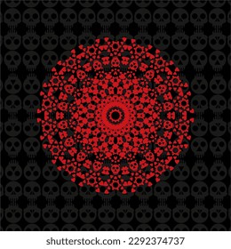 unique and cool mandala illustrations, ornaments, skull backgrounds.