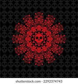 unique and cool mandala illustrations, ornaments, skull backgrounds.