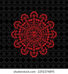 unique and cool mandala illustrations, ornaments, skull backgrounds.
