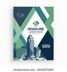 Unique Corporate Book Cover Design Template in A4. Can be adapt to Brochure, Annual Report, Magazine, Poster, Business Presentation, Portfolio, Flyer, Banner, Website.