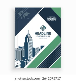 Unique Corporate Book Cover Design Template in A4. Can be adapt to Brochure, Annual Report, Magazine, Poster, Business Presentation, Portfolio, Flyer, Banner, Website.
