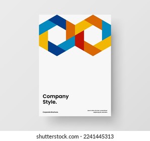 Ilustración de diseño de vectores de folletos corporativos única. Concepto original de portada del libro de formas de mosaico.