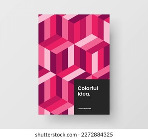 Unique corporate cover A4 design vector illustration. Isolated mosaic pattern postcard template.