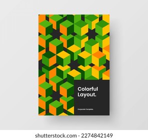 Einzigartiges Corporate Cover A4 Design-Vektorkonzept. Helle Vorlage für geometrische Formen.