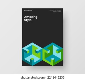 Unique corporate cover A4 vector design illustration. Original mosaic tiles pamphlet template.