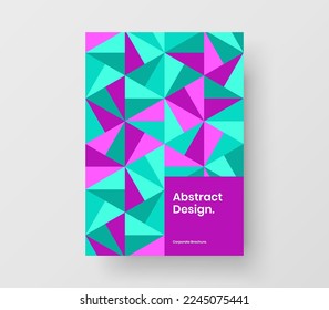 Unique corporate cover A4 vector design illustration. Premium geometric pattern company identity template.