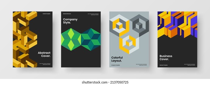 Conjunto único de concepto de diseño de vector de portada corporativa. Paquete de diseño de la lista de manos de patrones geométricos minimalistas.