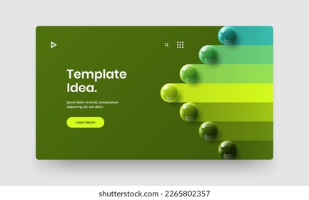 Unique corporate identity design vector template. Geometric realistic balls horizontal cover illustration.