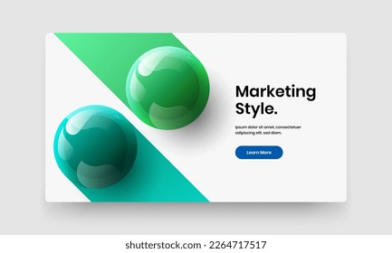 Unique corporate identity vector design illustration. Bright realistic balls leaflet concept.