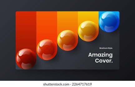 Unique corporate identity vector design layout. Creative realistic balls site illustration.