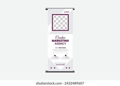 unique corporate new modern business roll up banner  design template .