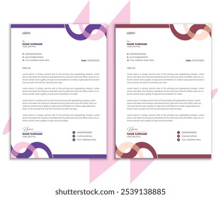 Unique Corporate professional and creative letterhead design.