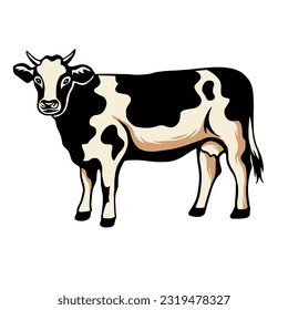 unique cow animal vector suitable for Eid al-Adha design material