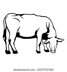 unique cow animal vector suitable for Eid al-Adha design material