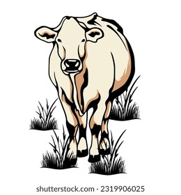 vector animal de vaca único adecuado para el diseño de Eid al-Adha