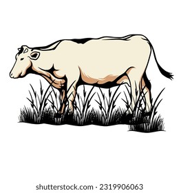 unique cow animal vector suitable for Eid al-Adha design material