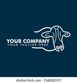 Unique cow logo template, vector, editable, cartoon, mascot, character and minimalist color.