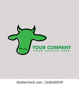 Unique cow logo template, vector, editable, cartoon, mascot, character and minimalist color.