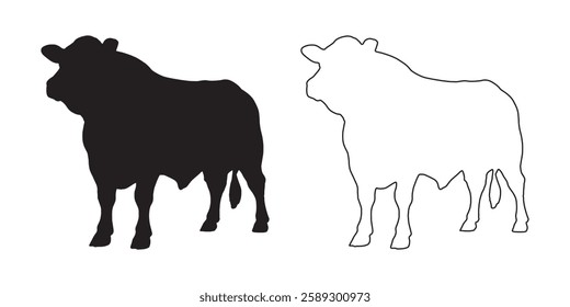 Unique Cow Silhouette - Premium Cow Outline for Printing
