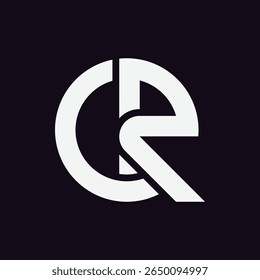 Monograma exclusivo do círculo geométrico Cr Rc para marcas de financiamento de mercado de ações, elevando a identidade comercial profissional.