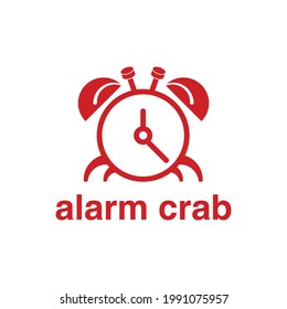 unique crab alarm logo vector template