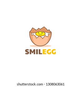 unique cracked broken Egg smile emoticon logo desgins