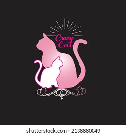 Unique Crazy Cat t-shirt design