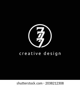 Unique and creative 77,777,7 logo vector template design