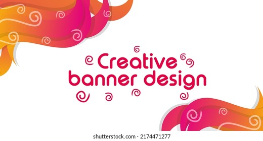 Einzigartige, abstrakte Bannerdesign-Brandfarbenkombination mit rosa, orange, gelb, orangefarbenen, rosa und farbigen Bannerfarben